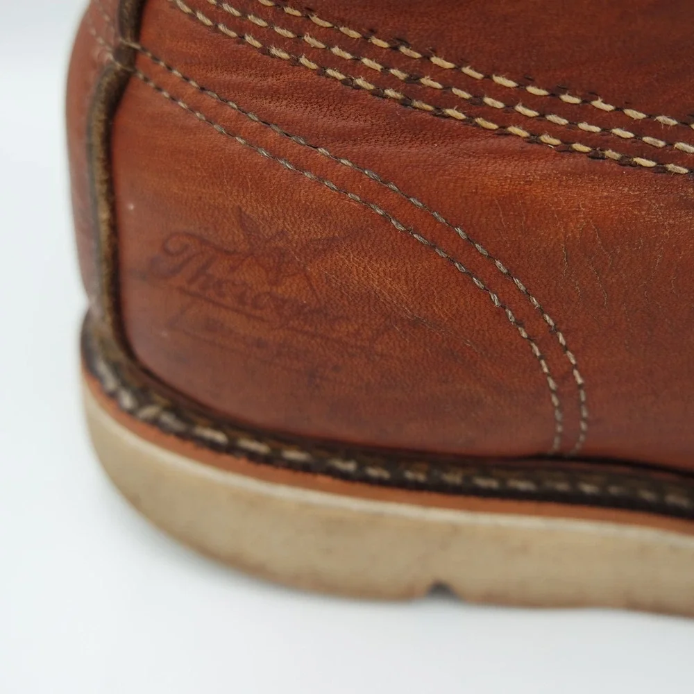Thorogood Mens American Heritage 6in Moc Toe Work Boots Tobacco Leather USA Sz 9